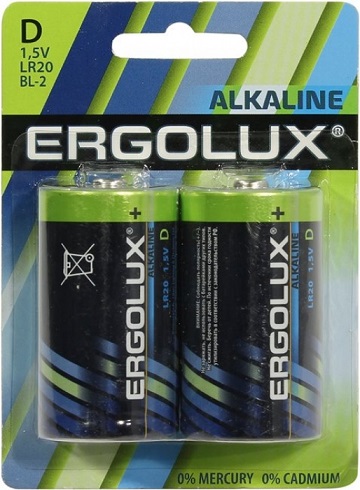 Батарейка D: LR20-BC2 ALKALINE 1,5V ERGOLUX /2/12/96