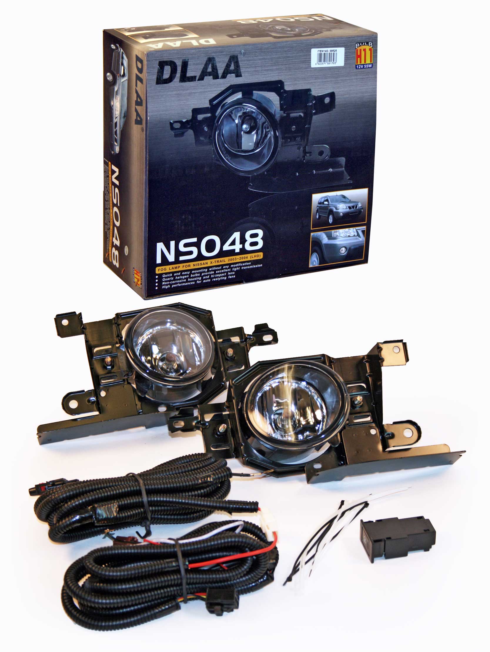 Фара противотуманная  "DLAA" NS-048 W Nissan X-Trail/Frontier 2005-2007, H11, (белая)