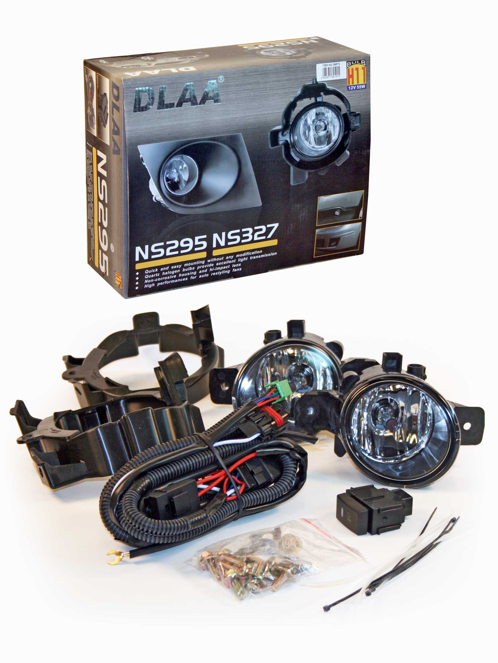 Фара противотуманная  "DLAA" NS-295 W Nissan Qashqai 2008-, H11 (белая)