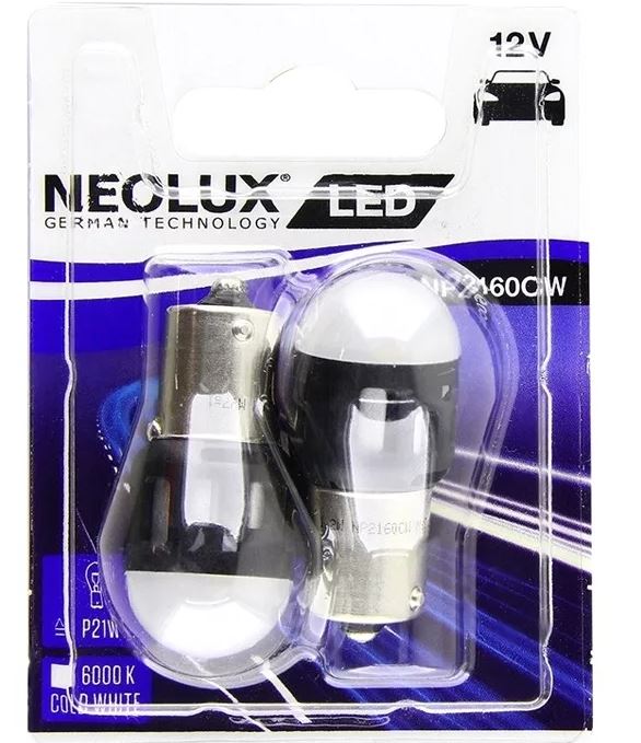 Автолампа P21W (BA15S) LED COLD WHITE 6000К  (блистер, 2шт) 12V NEOLUX /1