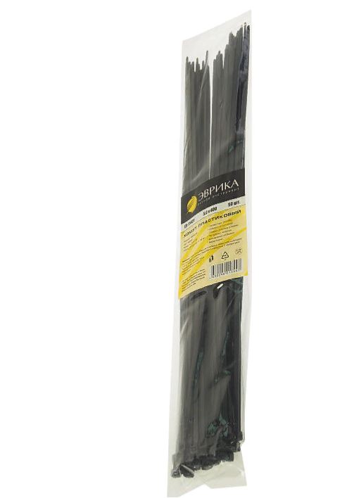 Хомут пластиковый 5.0x400мм черный (100шт) ЭВРИКА ER-15400 /1/300 