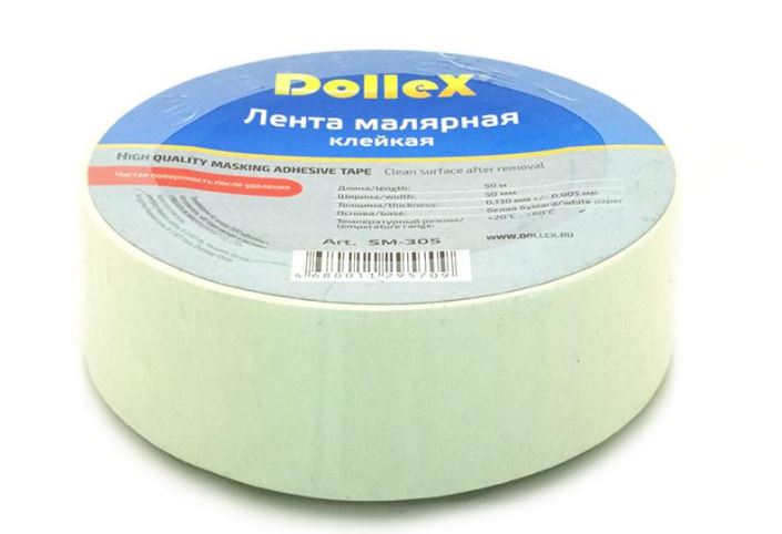 Скотч малярный 50 мм х 50 м DolleX SM-505 /1/36/