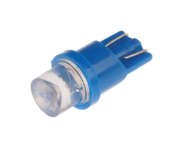 Автолампа светодиодная T10W (W2,1x9,5d) 1 LED CONCAVE BLUE 12V MEGAPOWER /10/100