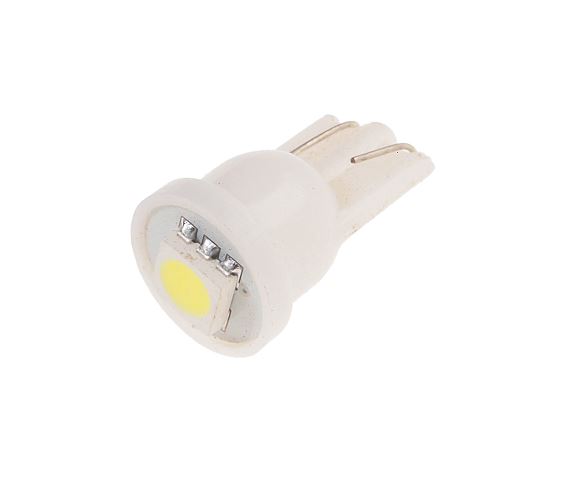 Автолампа светодиодная T10W (W2,1x9,5d) 1 SMD 5050 WHITE 6000K 12V MEGAPOWER /10/100