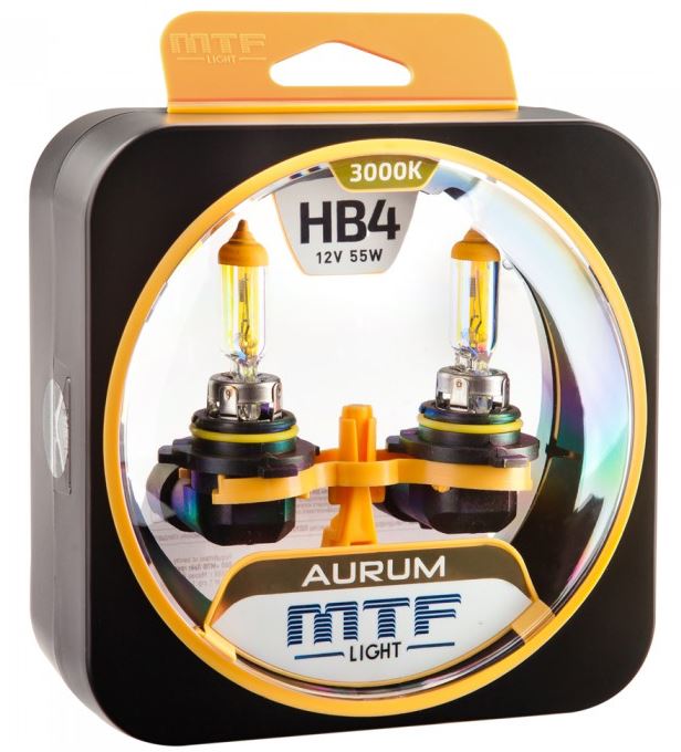 Автолампа HB4 9006 12v 55w MTF Light Aurum набор 2шт