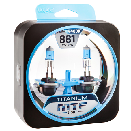 Автолампа H27 12v 881 27w MTF Light Titanium набор 2шт