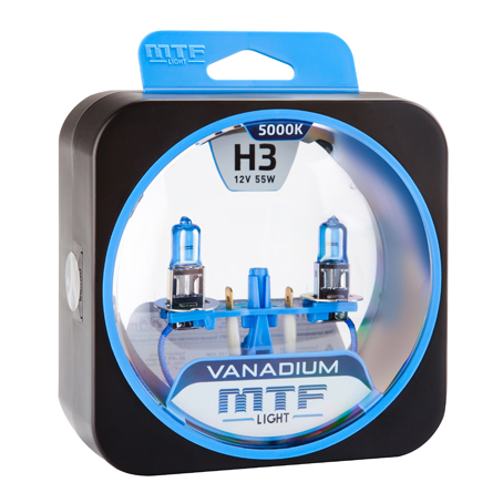 Автолампа H3 12v 55w MTF Light Vanadium набор 2шт