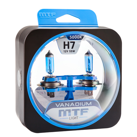 Автолампа H7 12v 55w MTF Light Vanadium набор 2шт