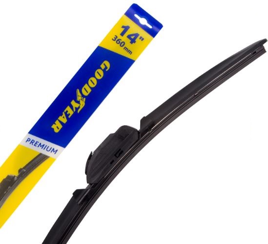 Щетка стеклоочистителя бескаркасная Goodyear PREMIUM 14"/36 cm, 9 переходников