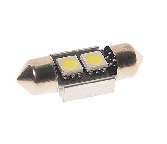 Автолампа светодиодная C5W (SV8,5) 2 SMD 5050 WHITE 6000K 31мм 24V MEGAPOWER /10/100