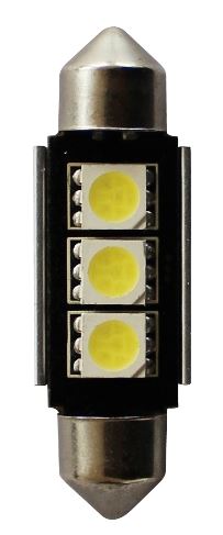 Автолампа светодиодная C5W (SV8,5) 3 SMD 5050 WHITE 6000K 36мм 24V MEGAPOWER /10/100