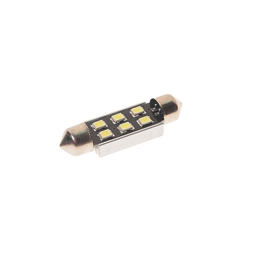 Автолампа светодиодная C5W (SV8,5) 6 SMD 2835 WHITE 6000K 39мм 24V MEGAPOWER /10/100