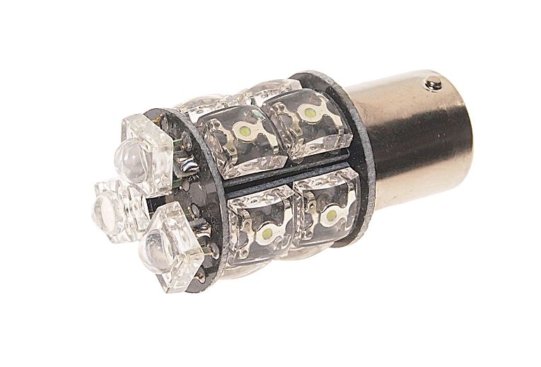 Автолампа светодиодная P21W (BA15s) 13 LED FLUX WHITE 6000K 24V MEGAPOWER /10/100