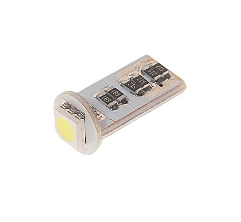 Автолампа светодиодная T10W (W2,1*9,5d) 1SMD5050 WHITE 6000K с блокир. ошибок CANbus24V MEGA /10/