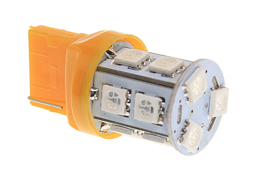 Автолампа светодиодная W21W (W3*16d) 13 SMD 5050 YELLOW 24V MEGAPOWER /10/100