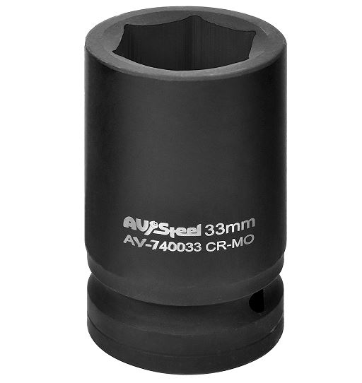 Головка ударная 1" шестигранная  33мм "AV Steel" AV-740033
