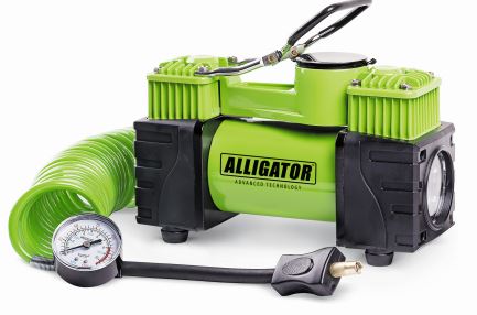 Компрессор  55 л/мин двухпоршневой ALLIGATOR AL-500, 12V/23A, 220W, 10 Атм., съёмный шланг 4 м