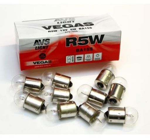 Автолампа AVS Vegas 12V .R5W(BA15S) BOX(10 шт.)