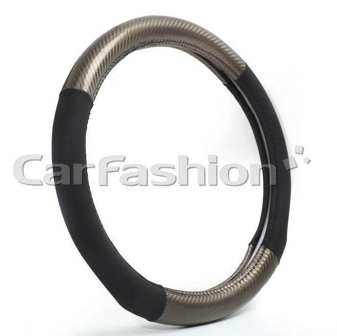 Оплётка на руль CARFASHION «ENERGY» серый/черный размер М