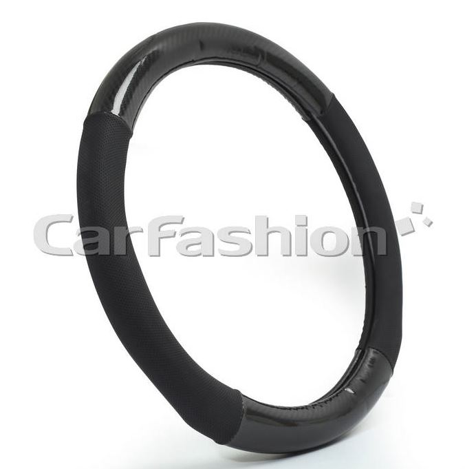 Оплётка на руль CARFASHION «ENERGY» черный/черный размер М