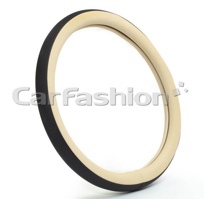 Оплётка на руль CARFASHION «NOVA» бежевый/черный размер М