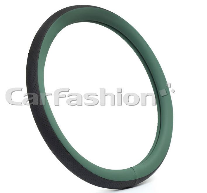 Оплётка на руль CARFASHION «NOVA» зеленый/черный размер М