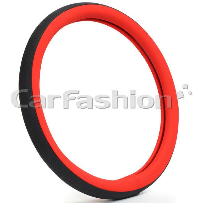 Оплётка на руль CARFASHION «NOVA» красный/черный размер М