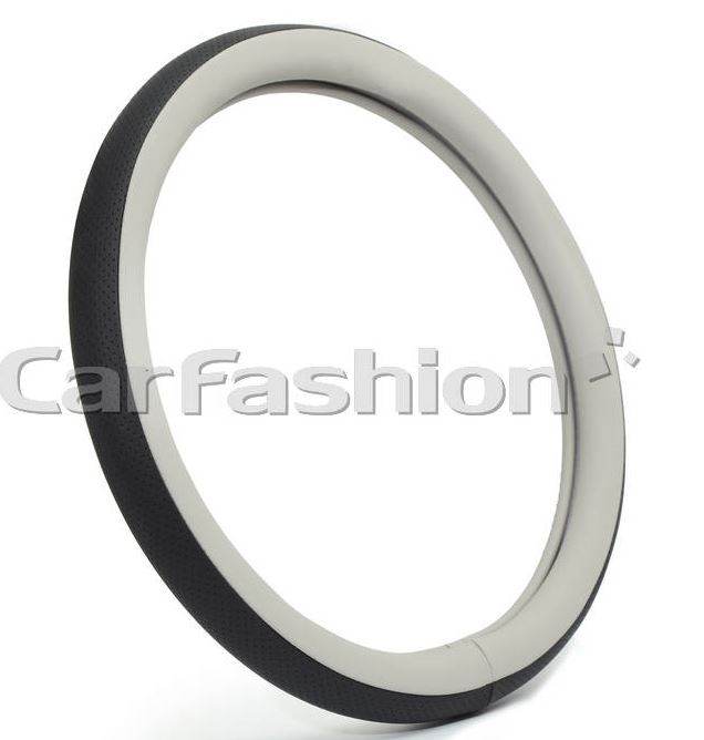 Оплётка на руль CARFASHION «NOVA» серый/черный размер М