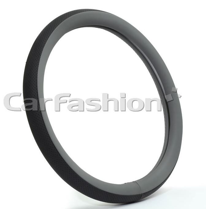 Оплётка на руль CARFASHION «NOVA» т.серый/черный размер М