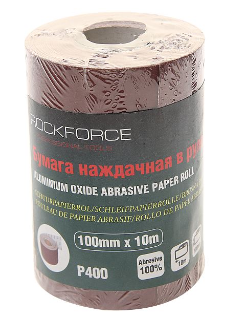 Бумага наждачная RF-SR4400A 100ммх10м в рулоне (P400) ROCKFORCE /1/50