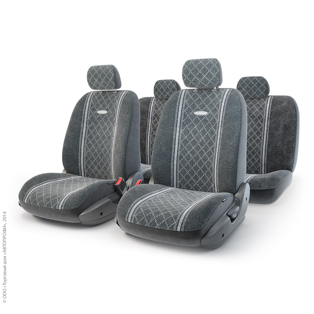 Чехлы AUTOPROFI  GOBELEN GOB-1105 GY/ROMB плотная жаккардовая ткань, 11 предм серый/в сер