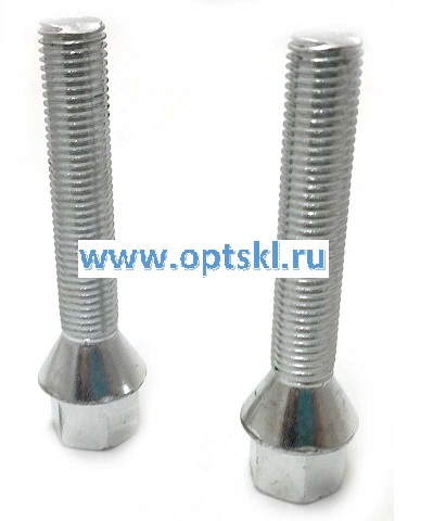 Болт М12х1,25х60 конус, ключ 17мм, цинк, C17B60 /20/40/400/