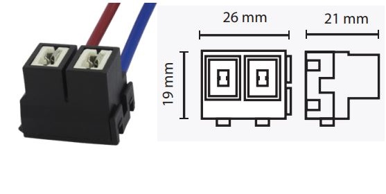 Колодка для автоламп Н7-2, PX26d CERAMIC  S=2.5mm, L=130mm LT1317A /1/10/