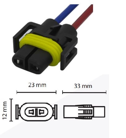 Колодка для автоламп Н8 PGJ19-1, H11 PGJ19-2, Н27/2 PGJ13 PLASTIK S=2.5mm, L=130mm /1/10/