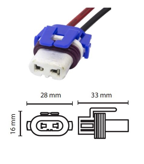 Колодка для автоламп НB3 P20d CERAMIC S=2.5mm, L=85mm LT1323A /1/10/