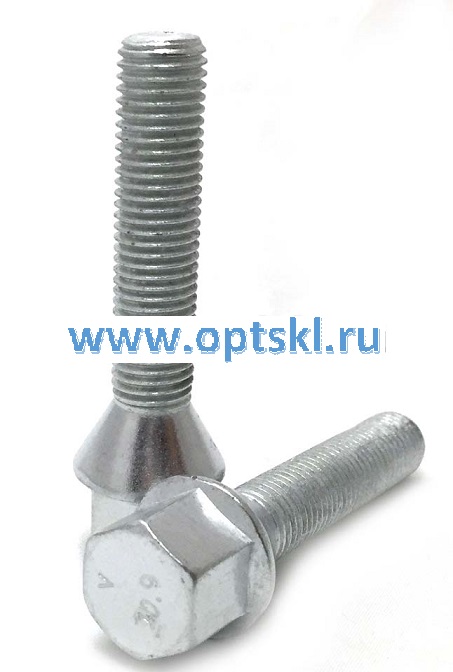 Болт М14х1,25х75 конус, ключ 17мм, цинк, C17F75 /20/40/400/