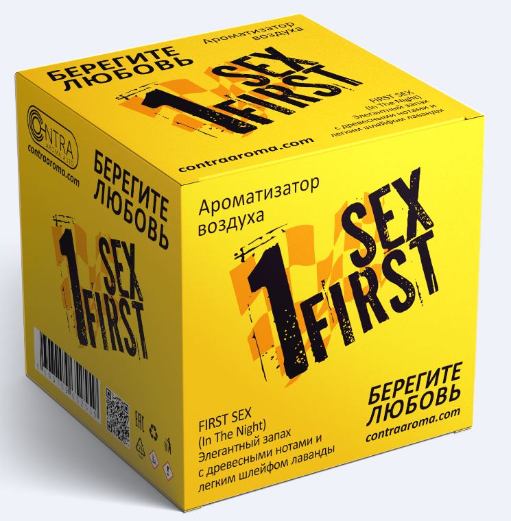 Ароматизатор на панель Contra гелевый "SEX FIRST" Элегантный запах с древесными нотами и легким шлей
