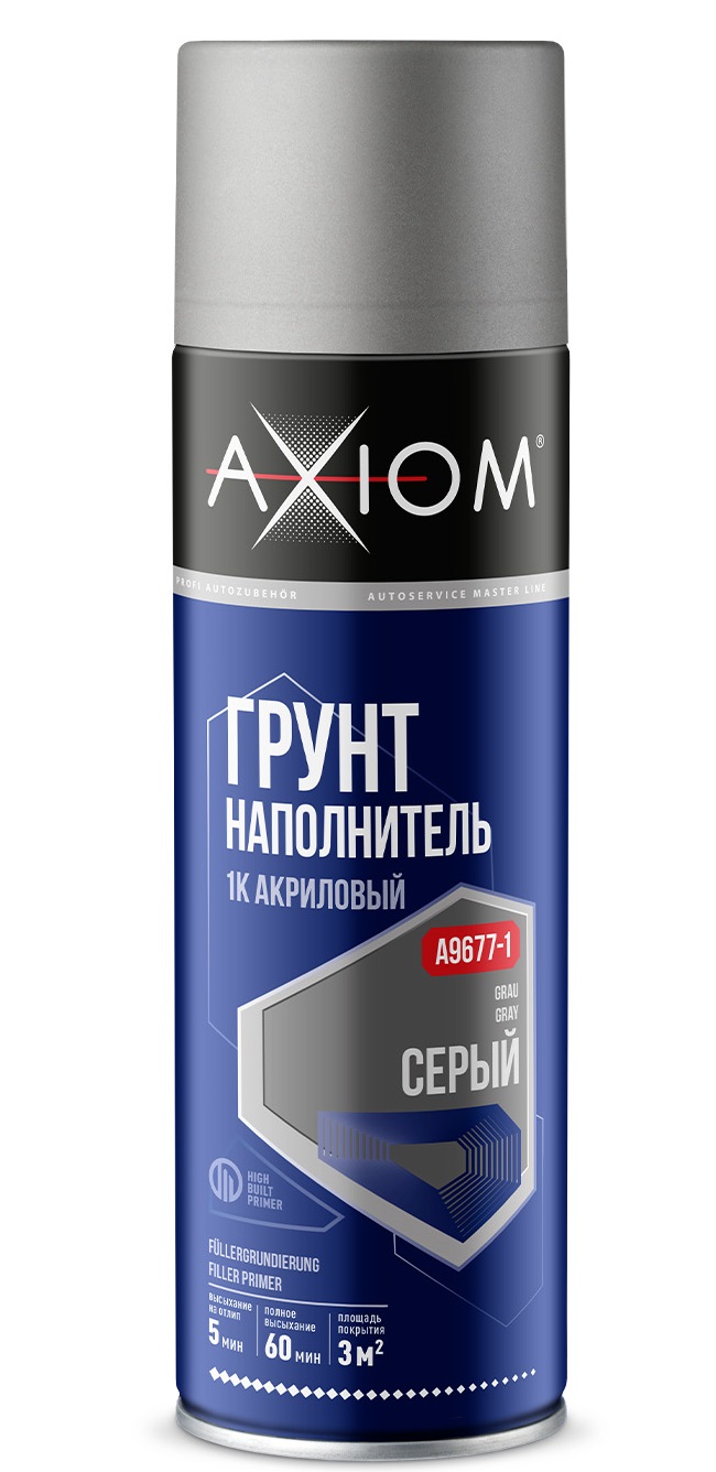 Грунт-наполнитель 1К серый 650 мл AXIOM A9677-1  /1/12/