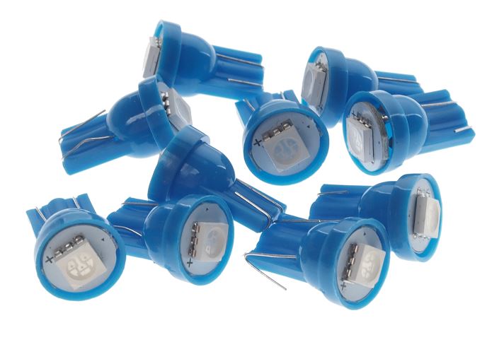 Автолампа T10W (W2,1x9,5d) 1 SMD 5050 BLUE 12V MEGA ELECTRIC /10