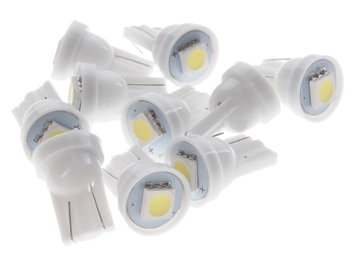 Автолампа T10W (W2,1x9,5d) 1 SMD 5050 WHITE 12V MEGA ELECTRIC /10