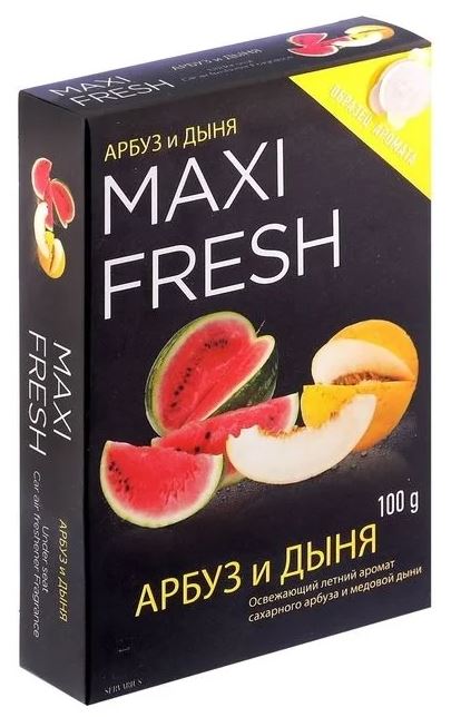 Ароматизатор под сиденье MAXI FRESH MF-102 (арбуз и дыня) гелевый 100гр /1/40