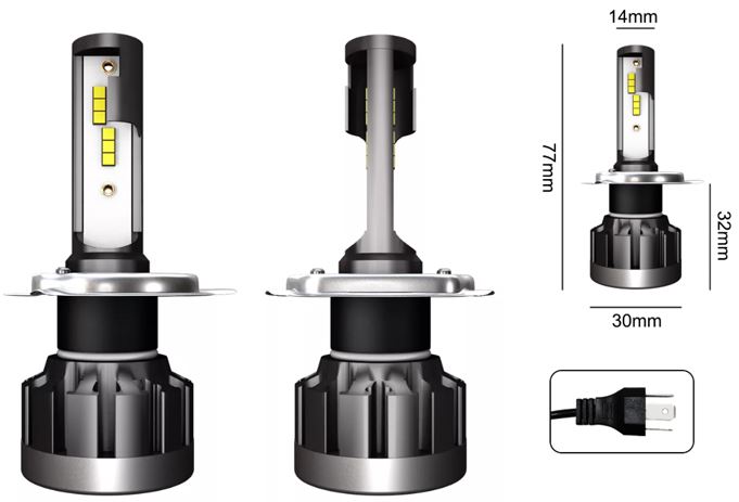 Лампа головного света со светодиодами CREE H1-Х1 60W/6000LM 9-32V (без вентилятора)