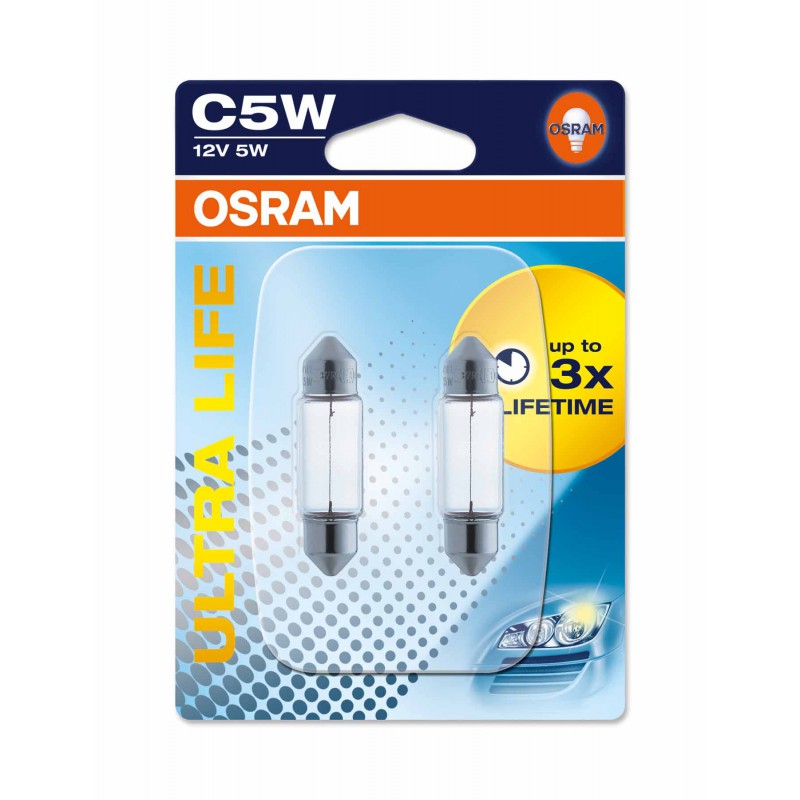 Автолампа C5W (SV8.5/8)  ULTRA LIFE  (блистер, 2шт) 12V OSRAM /1/10