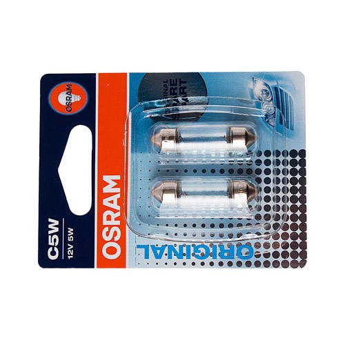 Автолампа C5W (SV8.5/8) 35мм (блистер, 2шт) 12V OSRAM /1/10