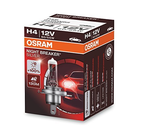 Автолампа H4 (60/55) P43t+100% NIGHT BREAKER SILVER  12V OSRAM /1/10