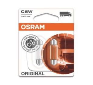 Автолампа C5W (SV8.5/8) 35мм (блистер, 2шт) 24V OSRAM /1/10/50 