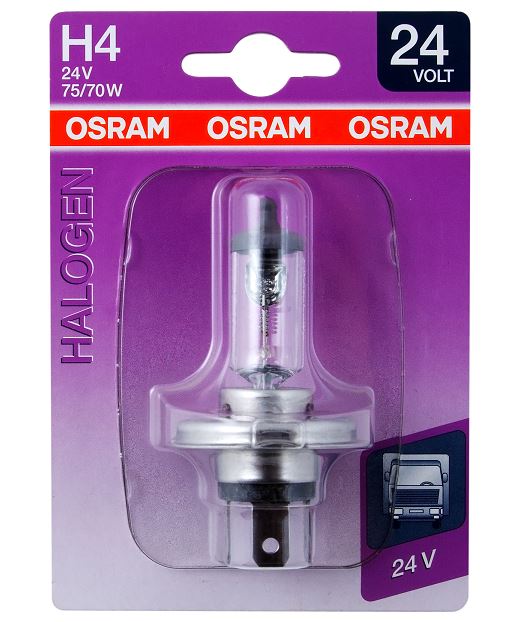 Автолампа H4 (75/70) P43t-38 блистер 24V OSRAM /1/10