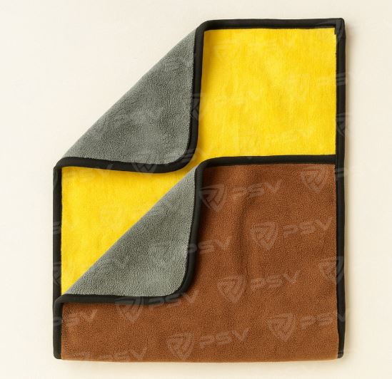 Универсальная микрофибра MF007 PSV Clean 2 шт, 30х40 см, плотность 800 гр (Серо-Желтый, Серо-Коричне