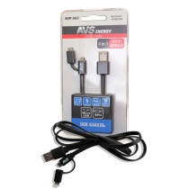 Кабель AVS для iphone 5/6/7 + micro USB(1м) MIP-563 (блистер)