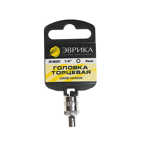 Головка  4.5мм 6-гранная 1/4" DR с держателем ЭВРИКА ER-90202H 